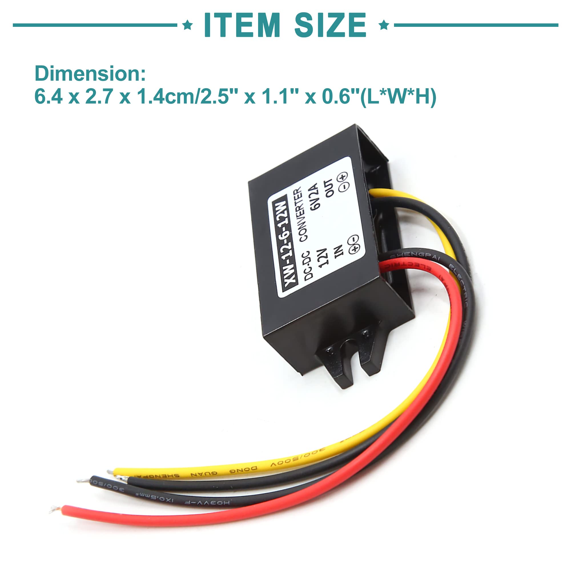 Amazon | ACROPIX 電源変圧器 DC 12V-6V 2A 自動車 汎用 ブラック